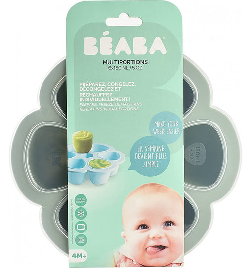 Beaba silikoninis kūdikio maisto konteineris Multiportions  6x90ml, Sage Green