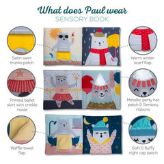 Taf toys lavinamoji knygelė What does Paul wear