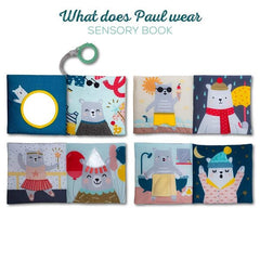 Taf toys lavinamoji knygelė What does Paul wear