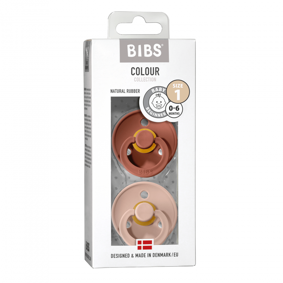 BIBS čiulptukų rinkinys 2 vnt. 1 dydis 0-6 mėn. spalva- Woodchuck/Blush