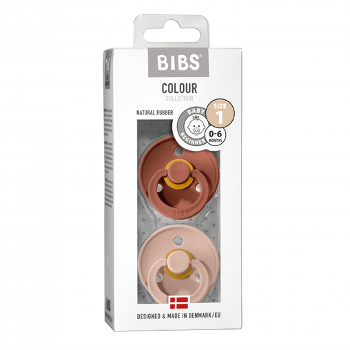 BIBS čiulptukų rinkinys 2 vnt. 1 dydis 0-6 mėn. spalva- Woodchuck/Blush