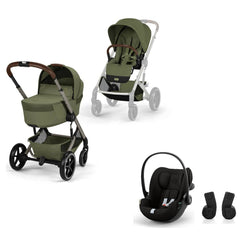 CYBEX Balios S Lux universalus vežimėlis 3in1, Moss Green + Cloud G3 i-Size autokėdutė