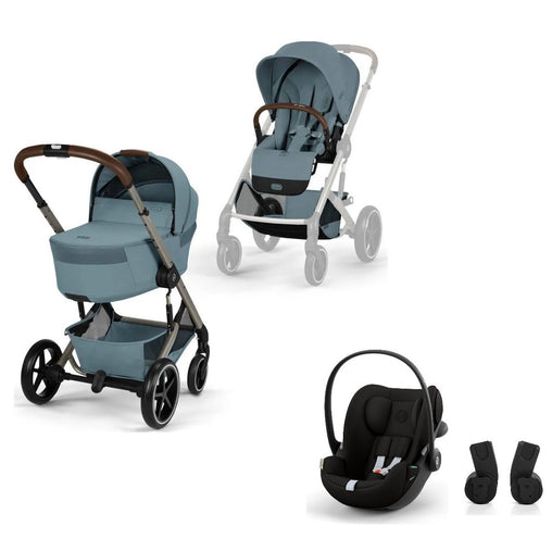 CYBEX Balios S Lux universalus vežimėlis 3in1, Stormy Blue + Cloud G3 i-Size autokėdutė