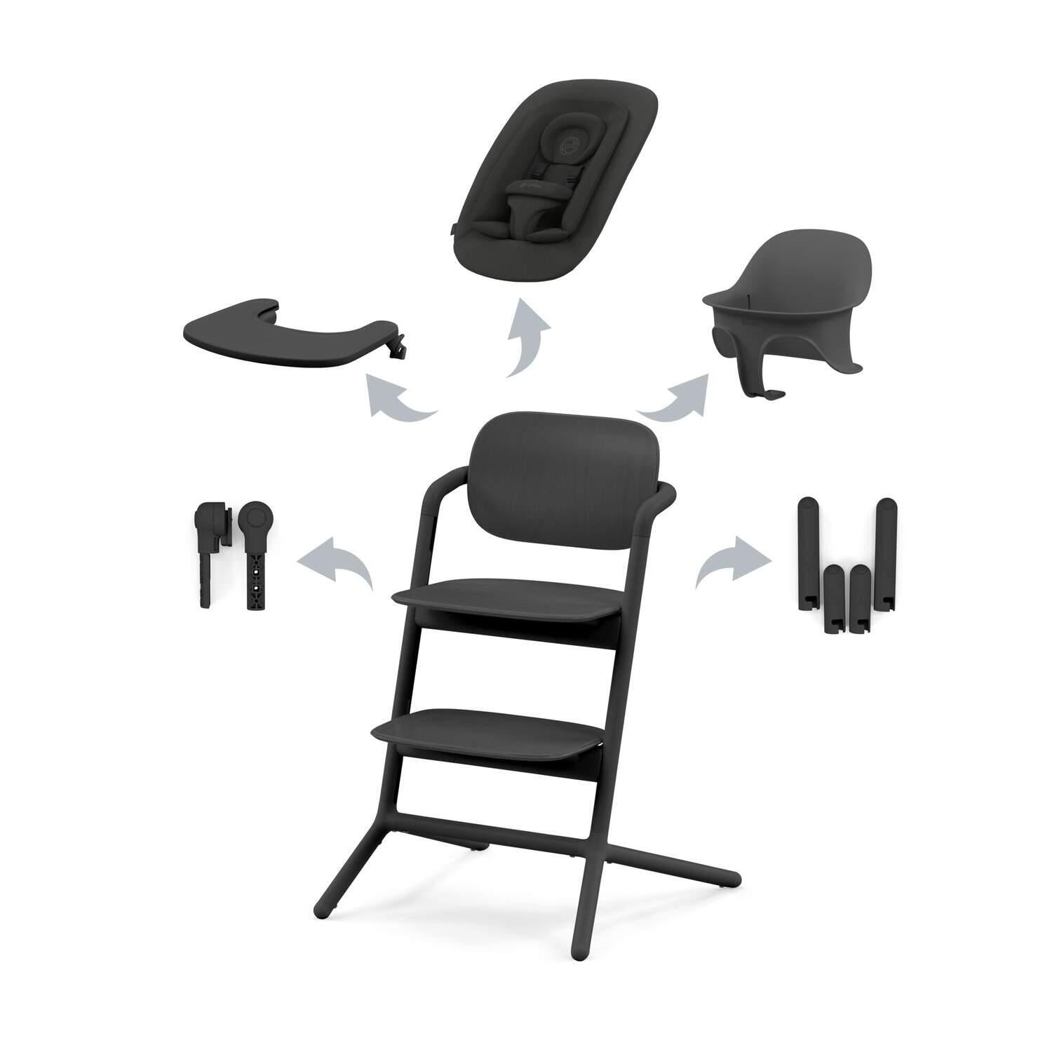 Maitinimo kėdutė Cybex - Lemo 4 in1 - Spalva - Stunning Black