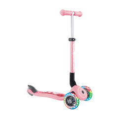 Globber paspirtukas Junior Foldable Lights - Pastelinis rožinis