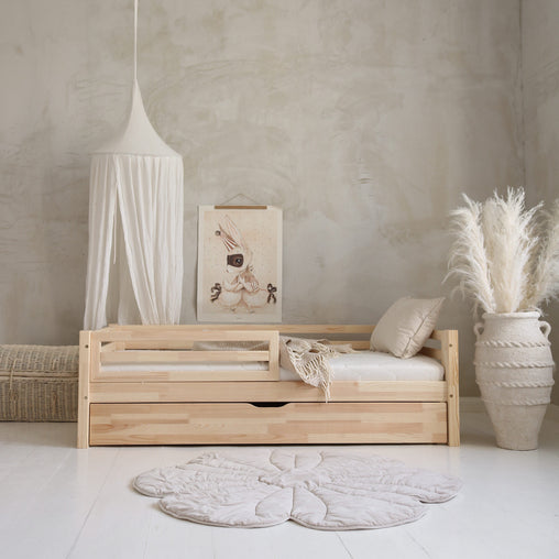 Lovytė Basic Fello Plus (su stalčiumi) 120x60 (naturali mediena)