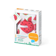 BABYONO bambukinis vystyklas kūdikiui su barškučiu - Watermelon- 536/04