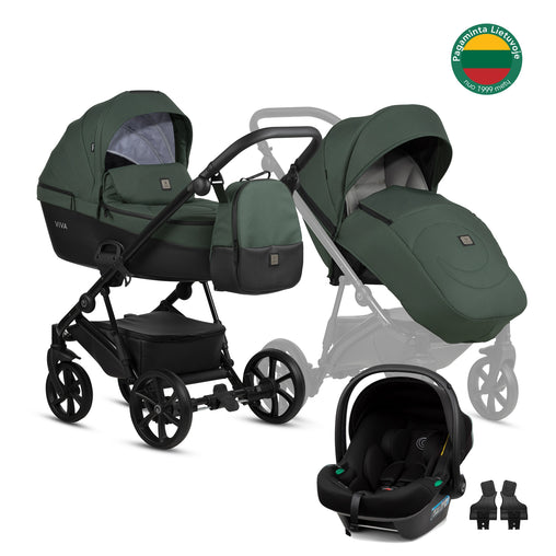 Tutis Viva⁵ universalus vežimėlis kūdikiams 3in1 (064) + Tutis Elo Lux i-Size autokėdutė