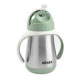 Beaba Metalinė gertuvė su šiaudeliu 250ml - spalva - sage