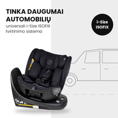 Tutis Beno 360+  (40–150 cm) autokėdutė su ISOFIX baze - Spalva - Black