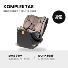 Tutis Beno 360+  (40–150 cm) autokėdutė su ISOFIX baze - Spalva - Latte