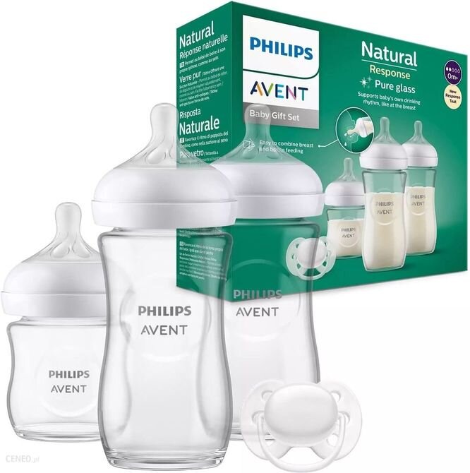 PHILIPS AVENT stikliniai buteliukai Natural Response SCY933/02, 1+ mėn, 3 vnt.