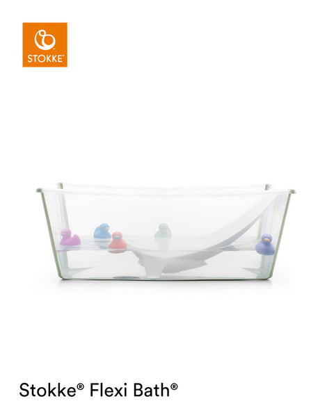 STOKKE vonelės komplektas FLEXI BATH su gultuku Transparent Green
