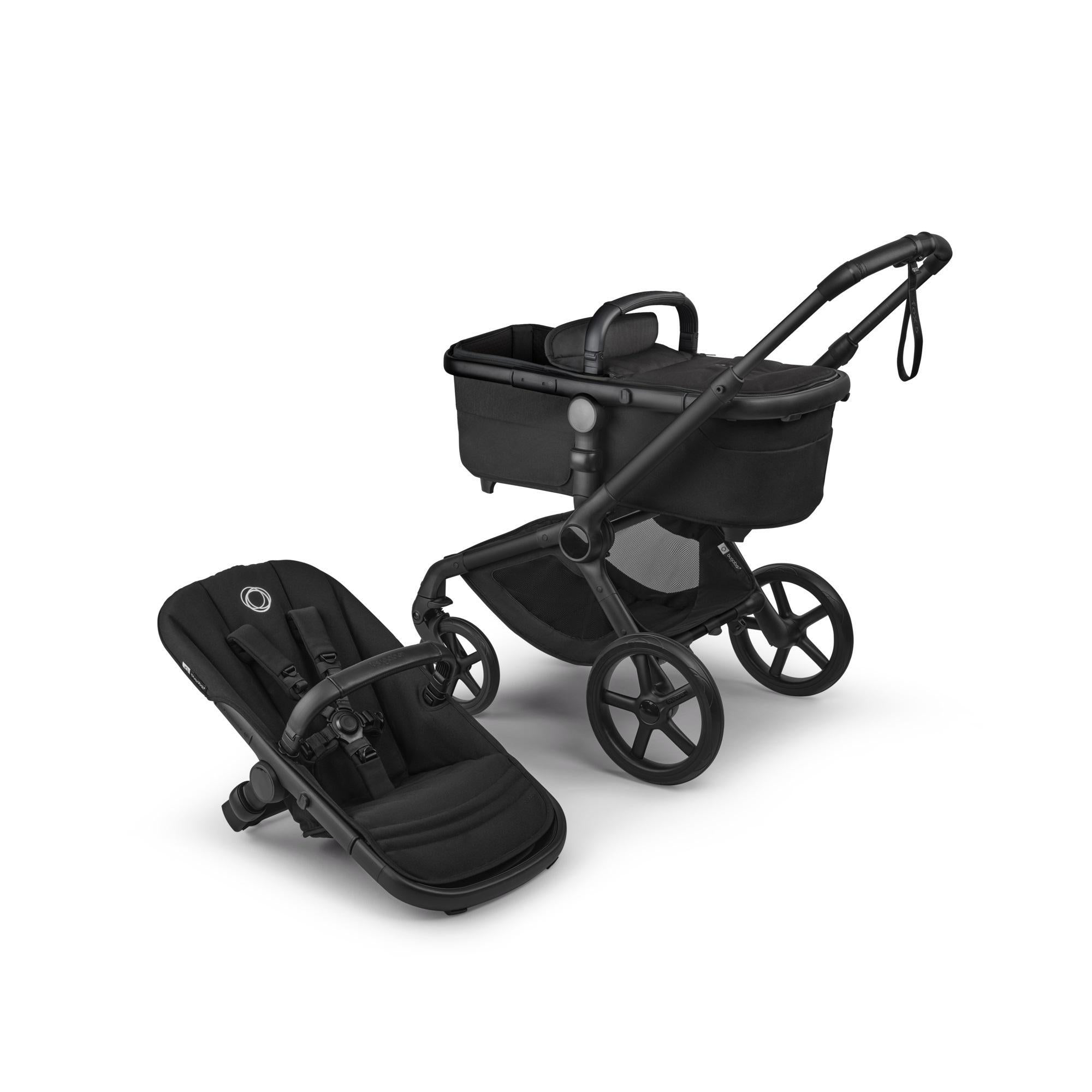 Bugaboo Fox 5 Renew važiuoklė Black su audinių komplektu Heritage Black