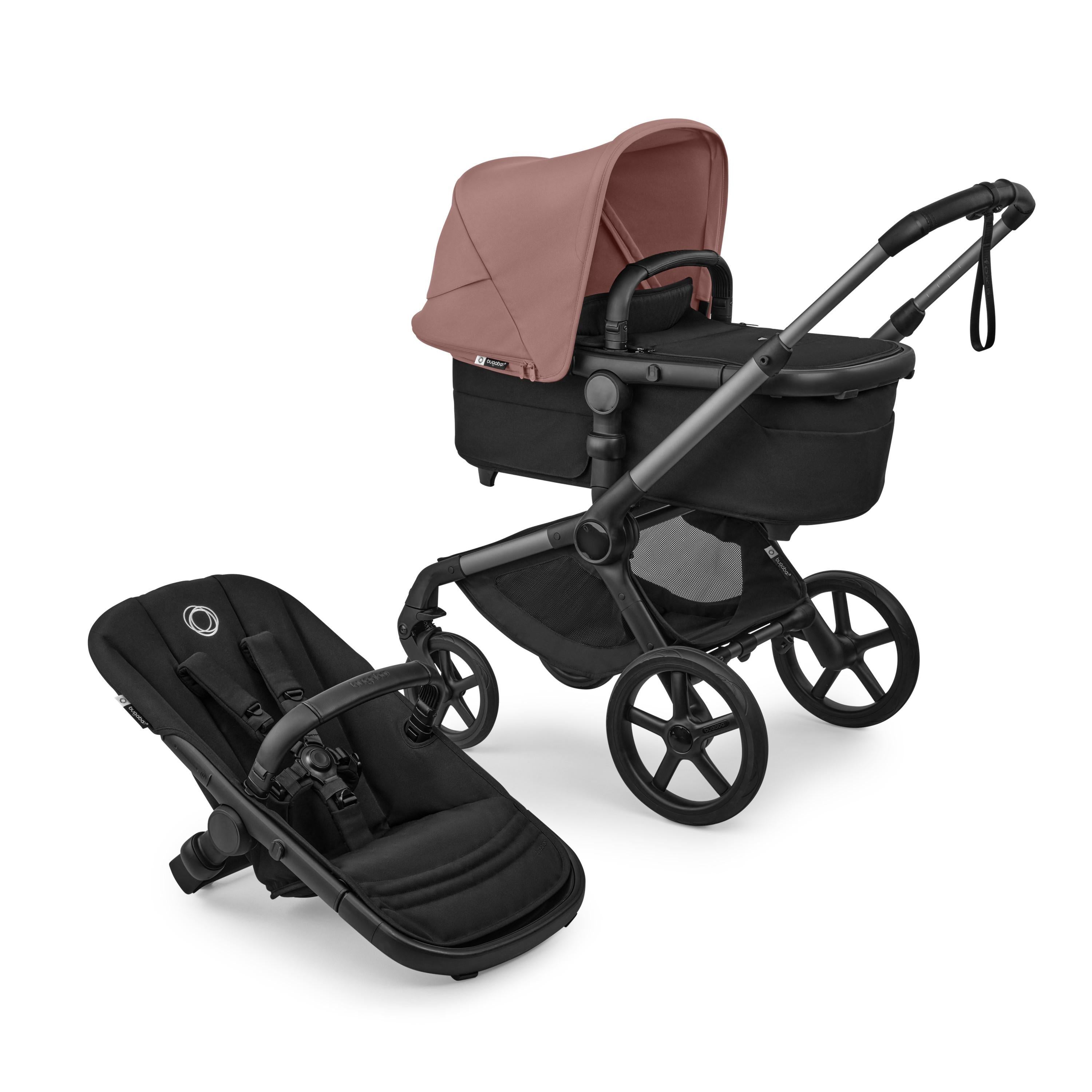 Bugaboo Fox 5 Renew 2in1 vežimėlis Graphite/Heritage Black – Dusty Pink