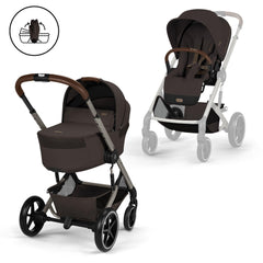 CYBEX Balios S Lux universalus 2in1 vežimėlis, Chocolate Brown (Taupe Frame)