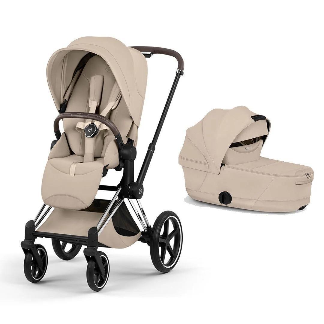 CYBEX Priam Fold V5 2 in 1  Cozy Beige,Frame Chrome Brown