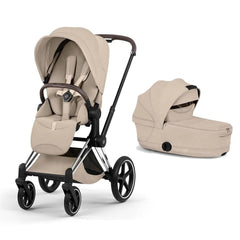 CYBEX Priam Fold V5 2 in 1  Cozy Beige,Frame Chrome Brown