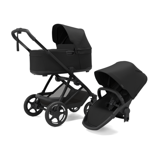 Thule Charm universalus vežimėlis 3in1 Black + Thule Maple Connect Black autokėdutė