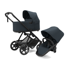 Thule Charm universalus vežimėlis 3in1 Darkest Blue + Thule Maple Connect Darkest Blue autokėdutė