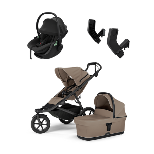 Thule Urban Glide 3 universalus vežimėlis 3in1 Tinted Taupe on Black + Thule Maple Connect autokėdutė