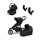 Thule Urban Glide 3 universalus vežimėlis 3in1 Black on Black + Thule Maple Connect autokėdutė