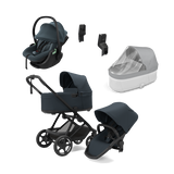 Thule Charm universalus vežimėlis 3in1 Darkest Blue + Thule Maple Connect Darkest Blue autokėdutė