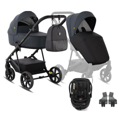 Tutis Enzo universalus vežimėlis 3in1 (546) Anthracite + Tutis Beno i-Size autokėdutė