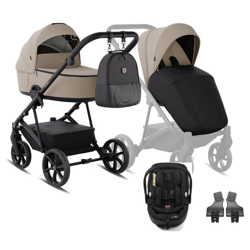 Tutis Enzo universalus vežimėlis 3in1 (545) Dune + Tutis Beno i-Size autokėdutė