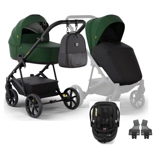 Tutis Enzo universalus vežimėlis 3in1 (547) Green + Tutis Beno i-Size autokėdutė
