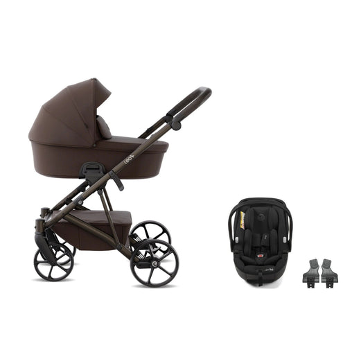 Tutis Leo5+ universalus vežimėlis 3in1 (480) Dark Brown + Tutis Beno i-Size autokėdutė