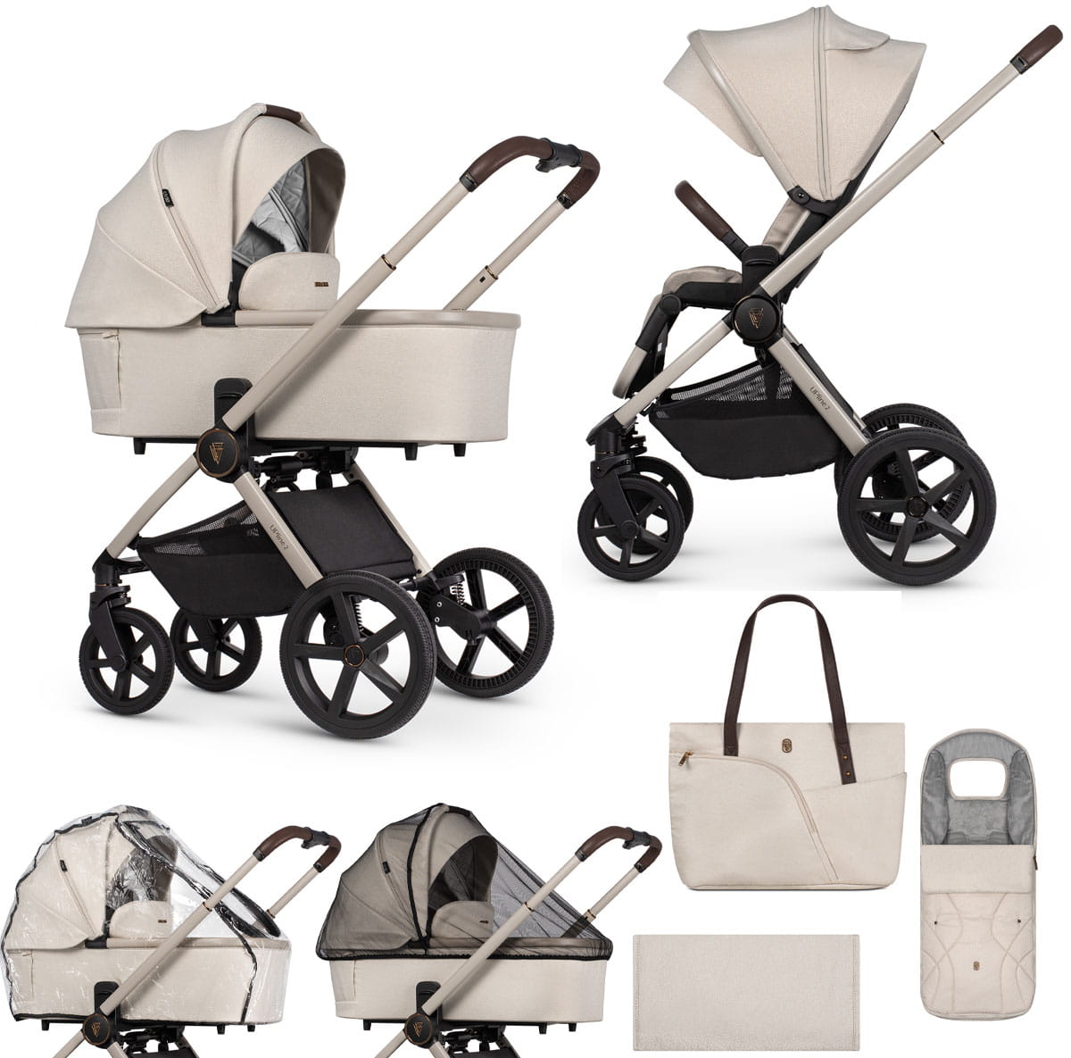Venicci Tinum Upline 2 universalus vežimėlis 2in1 - Stone Beige