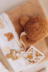 Wooly Organic čiulptuko laikiklis meškiukas, Caramel Brown