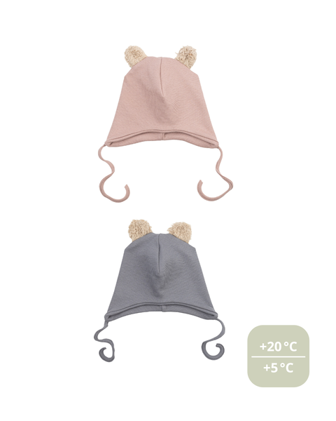 Wooly Organic kepurė su meškiuko ausytėmis GOTS, Night Owl