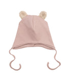 Wooly Organic kepurė su meškiuko ausytėmis GOTS, Rosewood