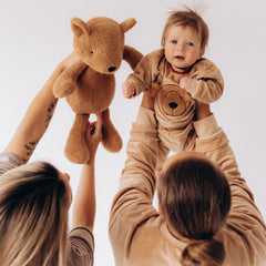 Wooly Organic siuvinėtas megztinis kūdikiui GOTS, Light Brown / Caramel Brown