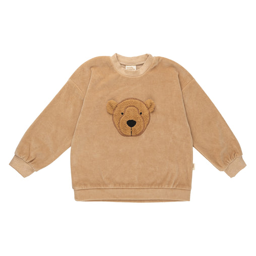 Wooly Organic siuvinėtas megztinis vaikui GOTS, Light Brown / Caramel Brown