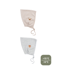 Wooly Organic siuvinėta nykštuko kepurėlė GOTS, Light Taupe