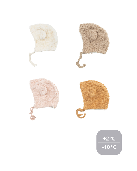Wooly Organic pliušinė kepurė su meškiuko ausytėmis ir merino vilnos pamušalu, Savannah