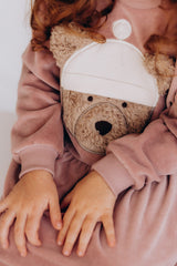 Wooly Organic siuvinėta veliūrinė suknelė GOTS, Rosewood