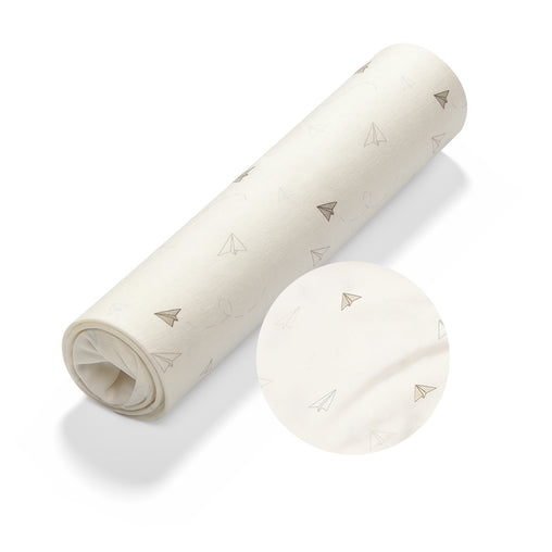 BABYONO  bambukinė paklodė su guma lovytei - Spalva - Paper Planes - 120x60cm