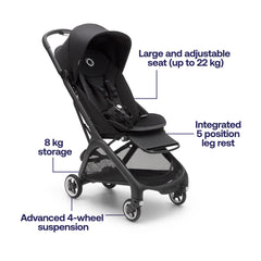 Bugaboo Butterfly sportinis vežimėlis - Black/Dark Cherry- Dark Cherry