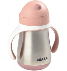 Beaba Metalinė gertuvė su šiaudeliu 250ml - spalva - old pink