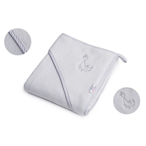 Bocioland rankšluostis su gobtuvu frotinis 80x80 - Spalva - Grey