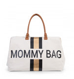Childhome didelis mamos krepšys Mommy bag, Off white stripes Black/Gold