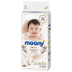 MOONY sauskelnės Natural - dydis  L  9-14 kg, 38vnt